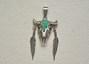 Silver pendant - bull`s skull with feathers